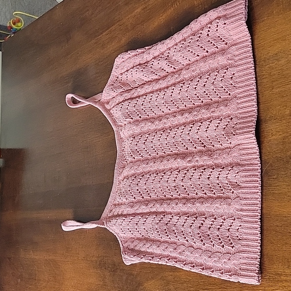 Crochet-style Spaghetti Strap Crop Top Size Small/Medium